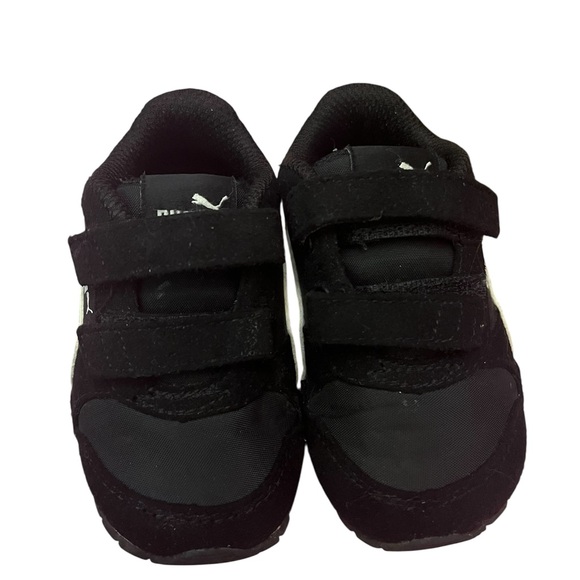 Puma Kids Black Sneakers with Velcro - Picture 1 of 7